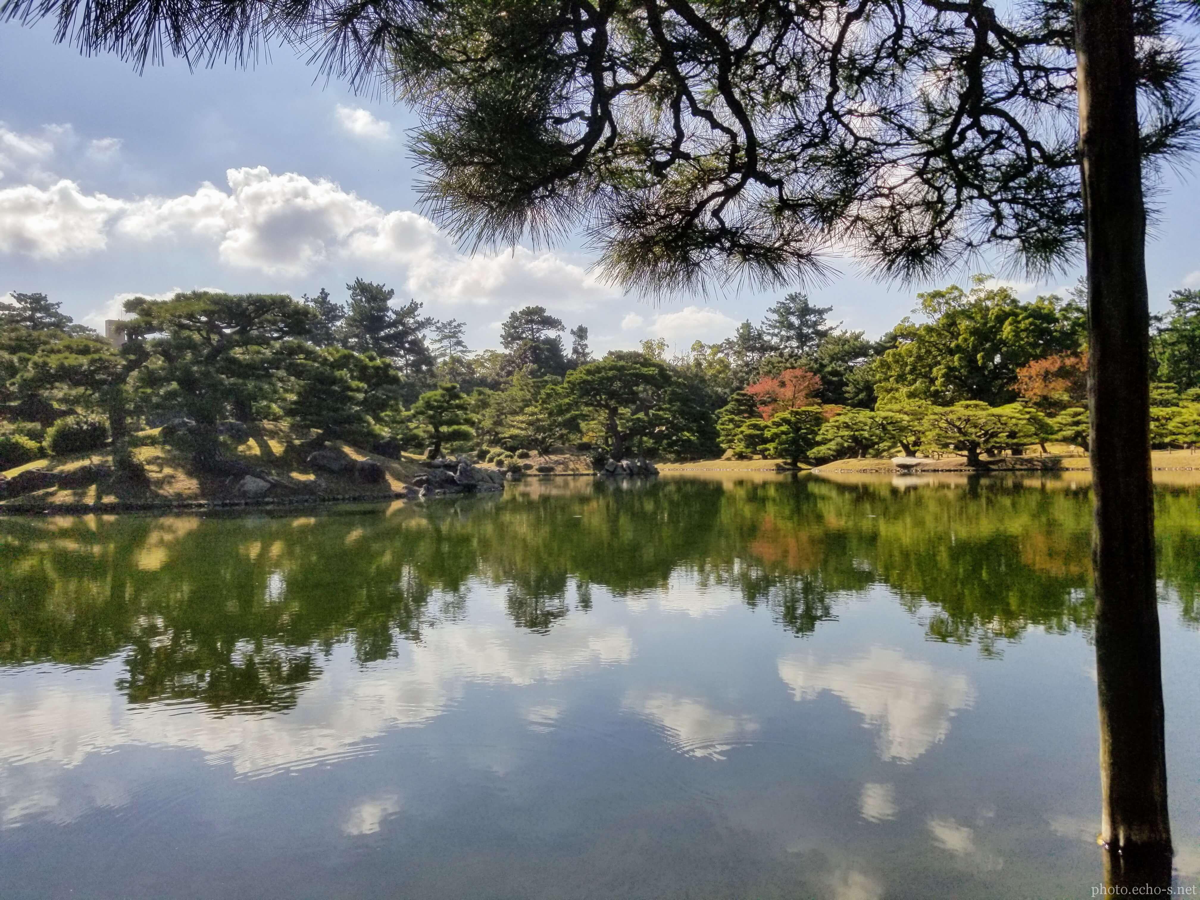 香川 栗林公園 日本庭園 水辺