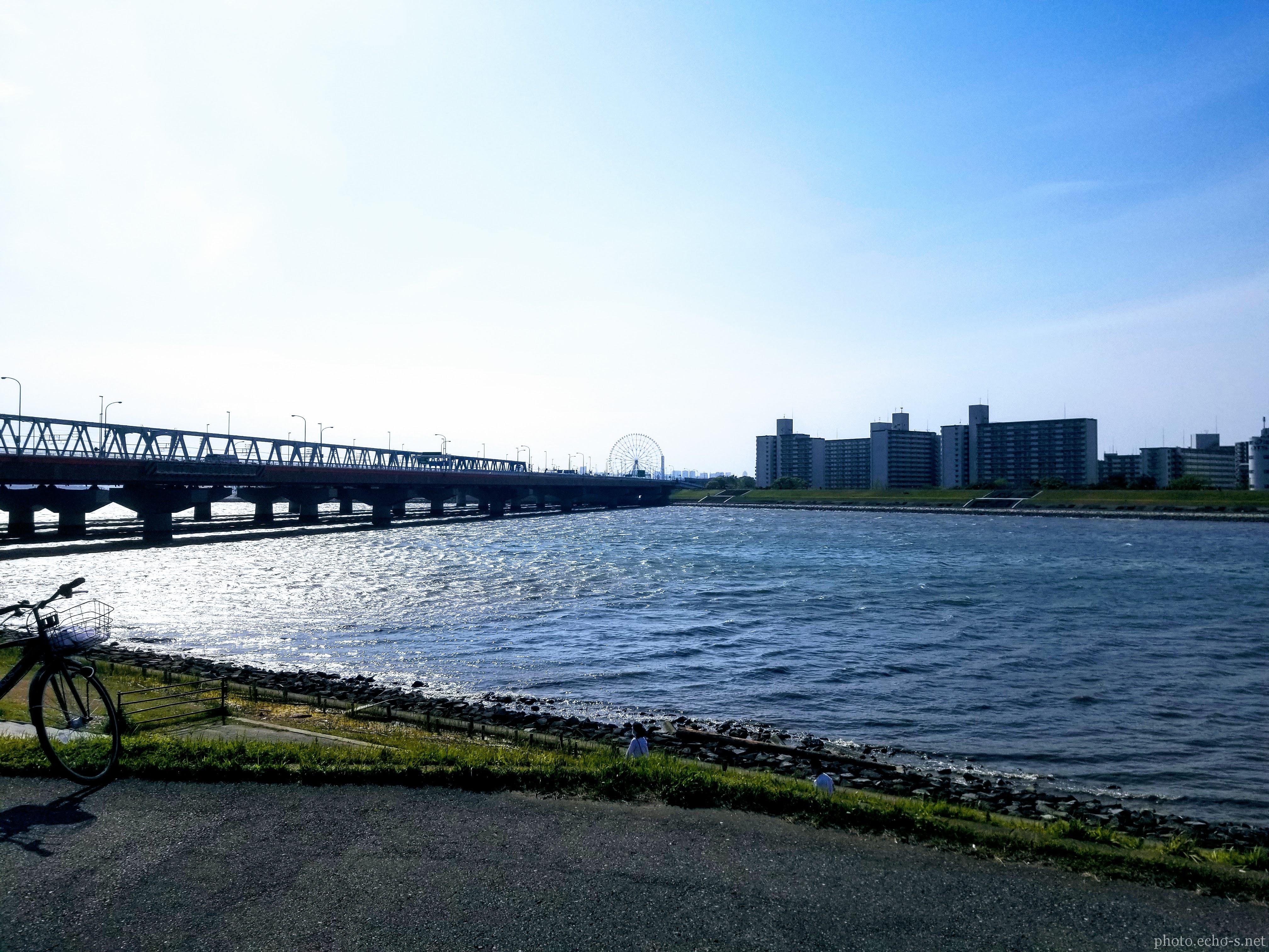 舞浜 旧江戸川 舞浜大橋 河川敷 昼間 風景 響鳴写真館 舞浜 旧江戸川 舞浜大橋 河川敷 昼間 風景 響鳴写真館