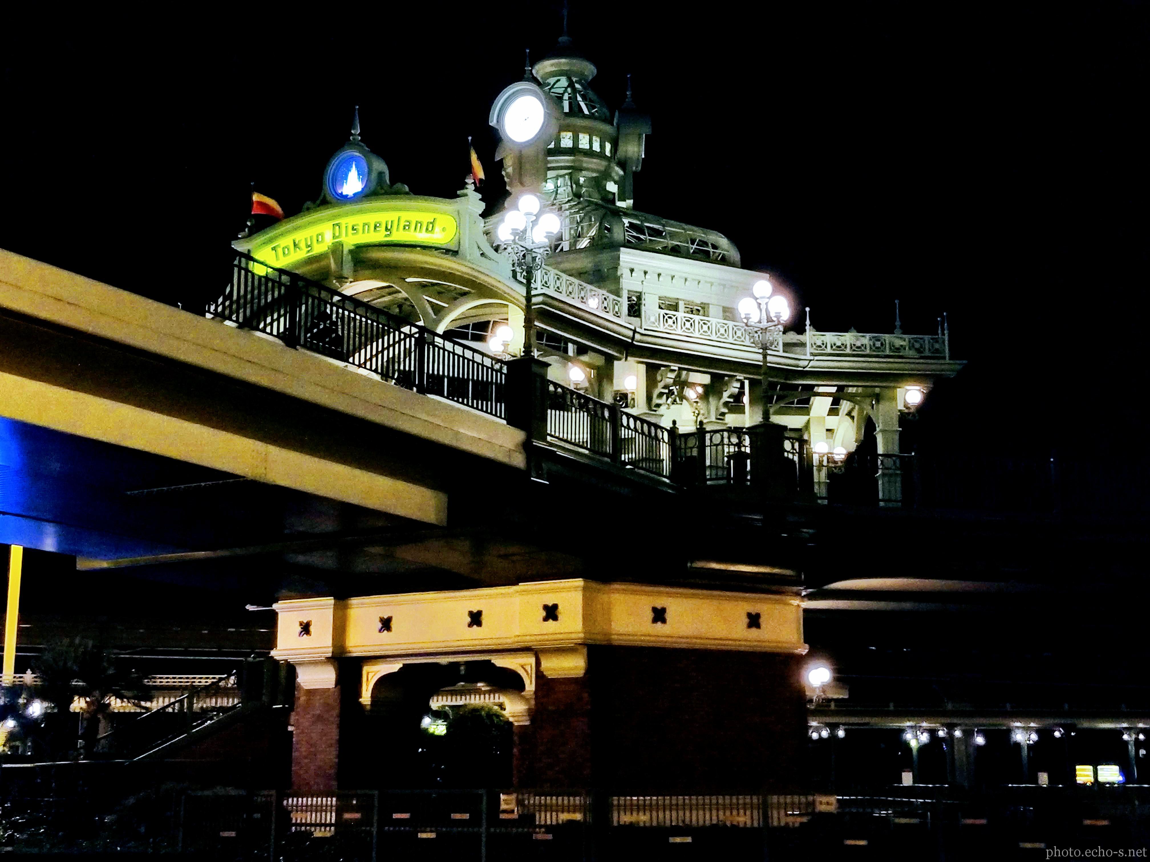 舞浜 東京ディズニーランド ゲートウェイキューポラ 夜 風景 響鳴写真館