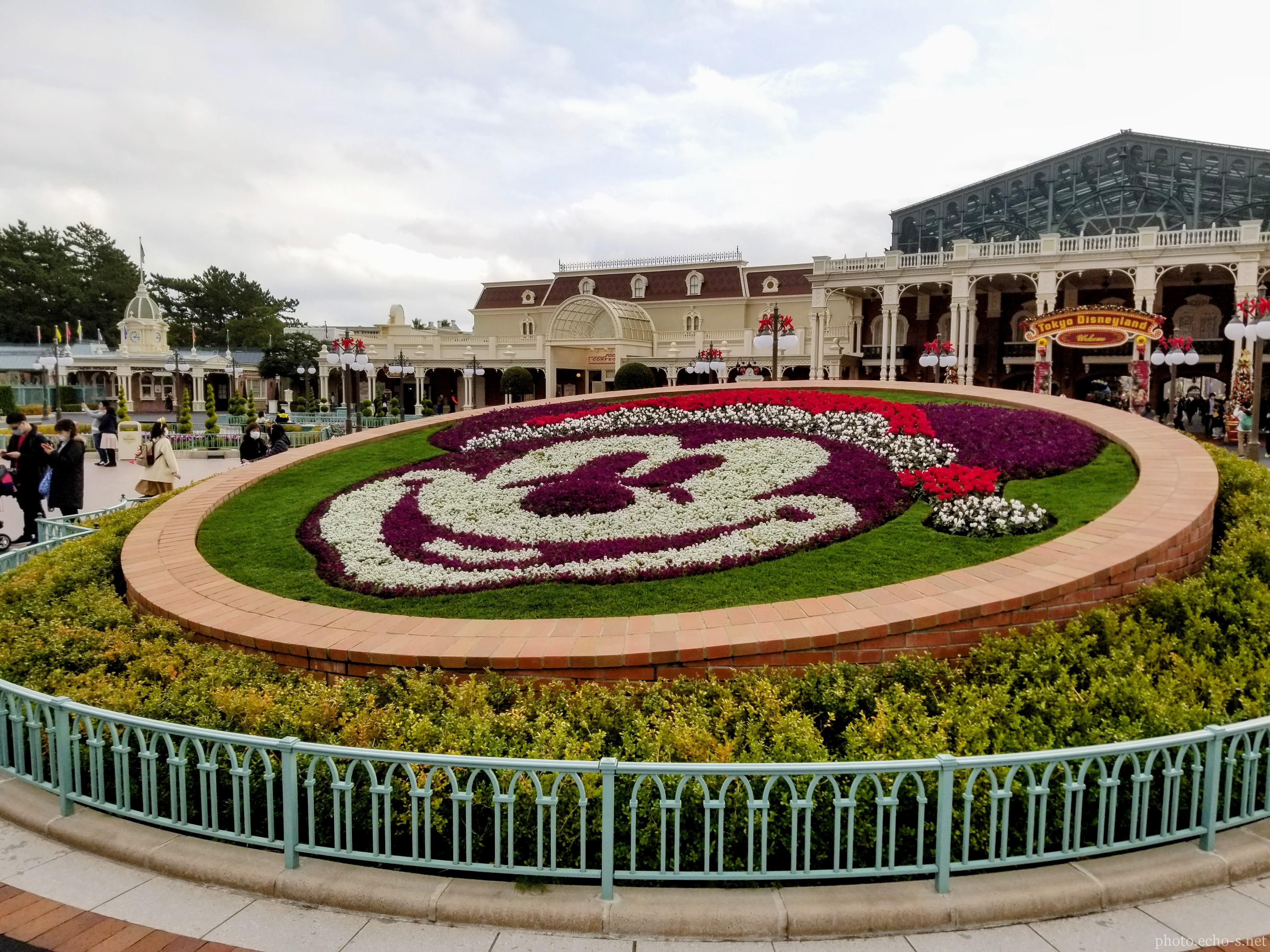東京ディズニーランド エントランス ミッキー花壇 風景 響鳴写真館 東京ディズニーランド エントランス ミッキー花壇 風景 響鳴写真館